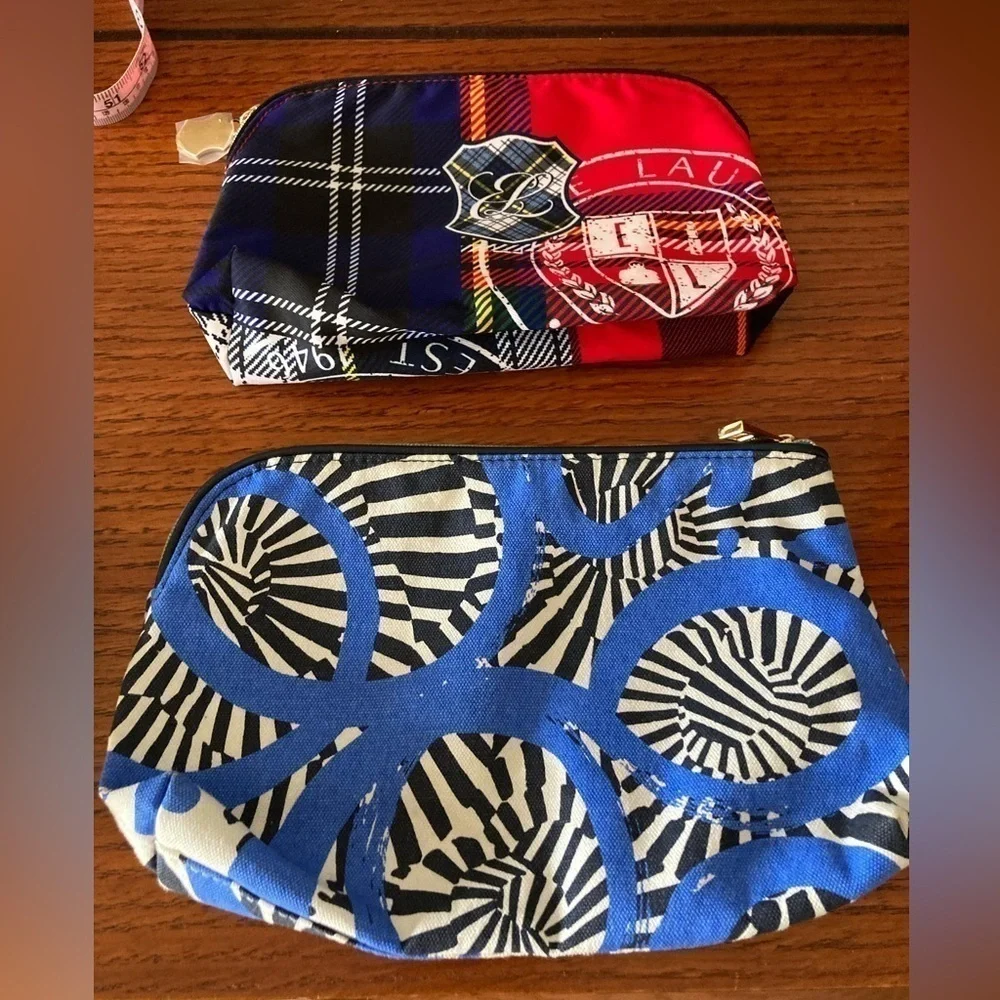 Lot of 4 Estée Lauder Lilly Pulitzer Red Blue Tartan New Makeup bags